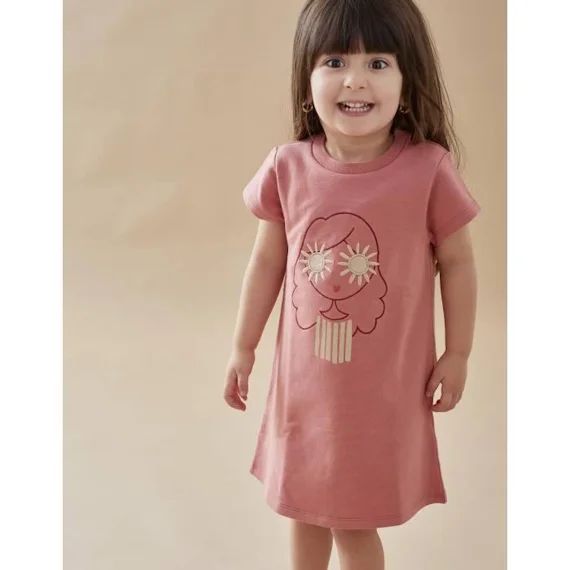 Robe Broderie Petite Fille En Molleton Rose