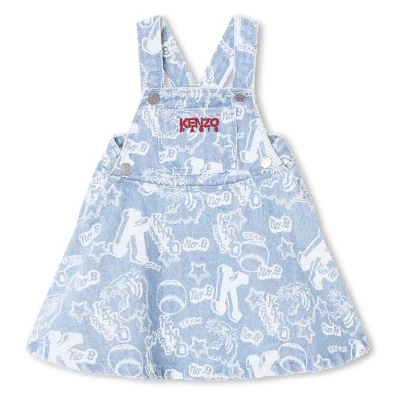 Robe salopette en jean Fille Bleu