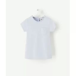 T-shirt bébé fille en coton bio bleu pâle –  – Soldes