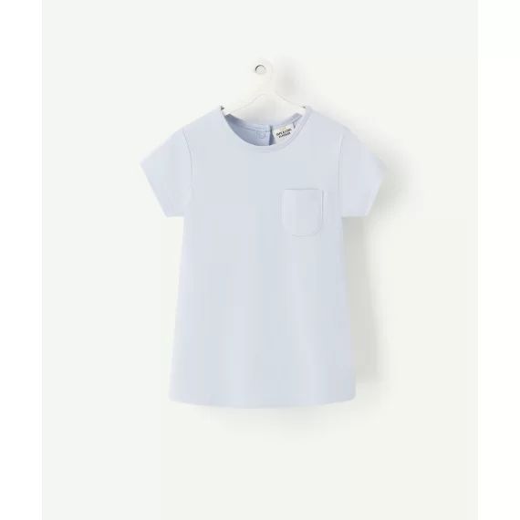 T-shirt bébé fille en coton bio bleu pâle –  – Soldes
