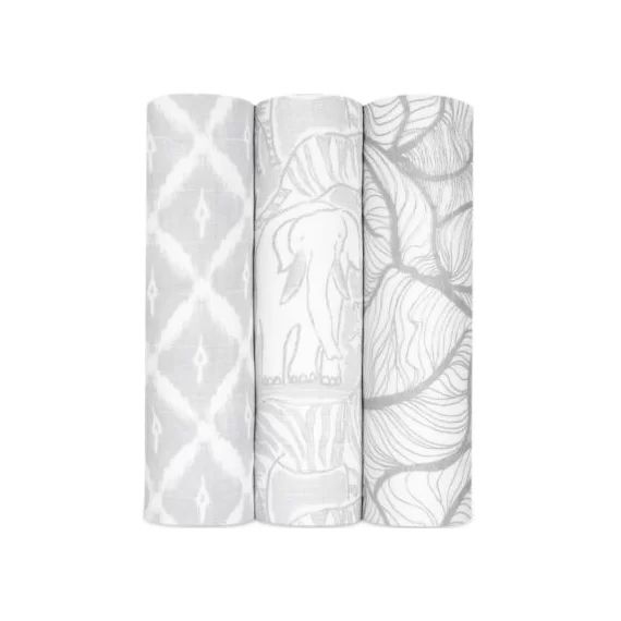 Lot de 3 maxi langes Silky soft Culture Club (120 x 120 cm)