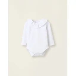 Body-blouse Avec Volants En Coton Blanc