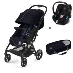 Poussette Cybex Eezy S PLUS 2 + Cocoon S – Ocean Blue + Coque Auto Aton 5 – Deep Black (2022)