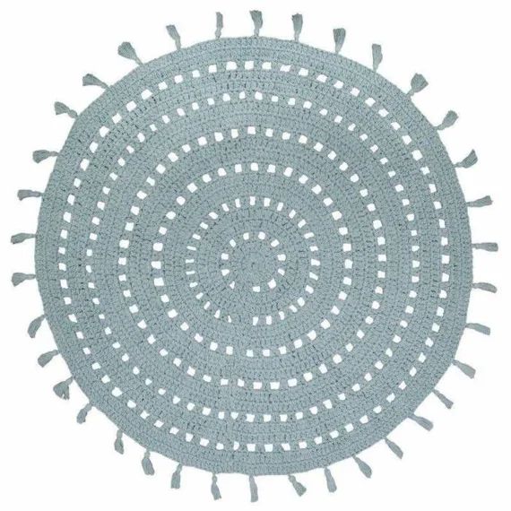 Tapis Rond Nila Vert Pâle – Nattiot – Coton Vert
