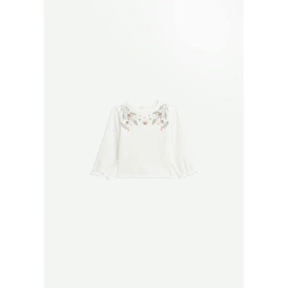 T-shirt Bébé Manches Longues Écru Lily Ecru