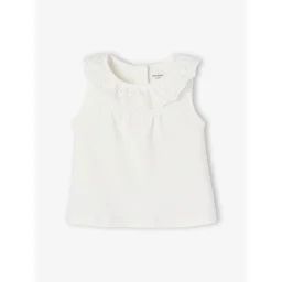 T-shirt cérémonie col brodé bébé fille blanc