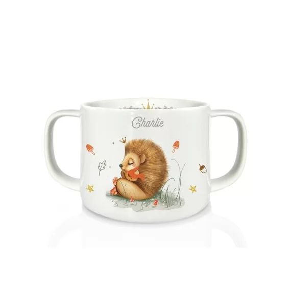 Tasse en porcelaine Hérisson (personnalisable)