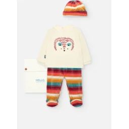 Ensemble De Bébé En Maille À Motif Animal Et À Rayures Multicolore