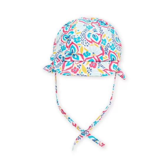 Chapeau À Imprimé Fleuri Bébé Fille – Blanc