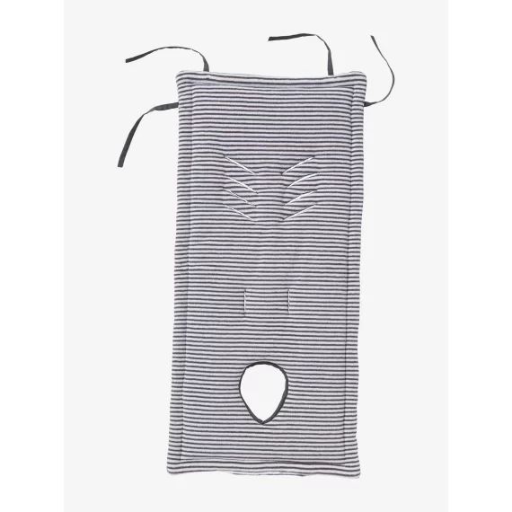Protection réversible vertbaudet pour assise de poussette gris foncé rayé