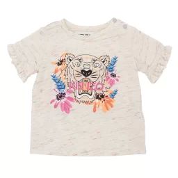 T-shirt imprimé et volants Fille Beige