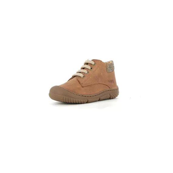 Bottillon Cuir Souple Camel Col Chevron Bopy® – Marron