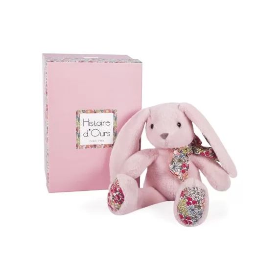 Peluche Lapin rose Copain Câlin (25 cm)