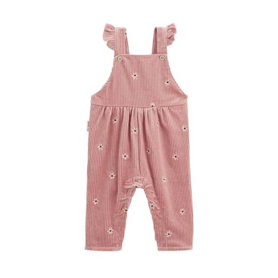 Salopette Bébé En Velours Côtelé – Bloom – Fille – Rose – Bretelles Réglables – Ouverture Pressions Rose
