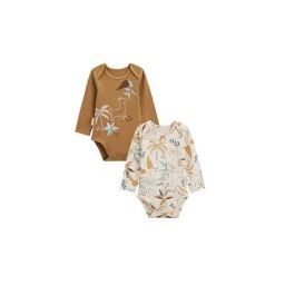 Lot De 2 Bodies Bébé Manches Longues Lamascotte Marron