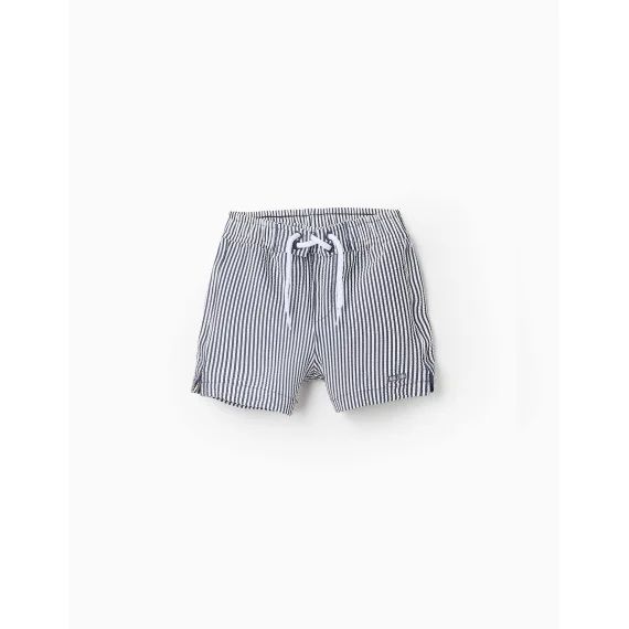 Short De Bain À Rayures Bleu Foncé