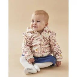 Sweat À Capuche Fleuri Rose