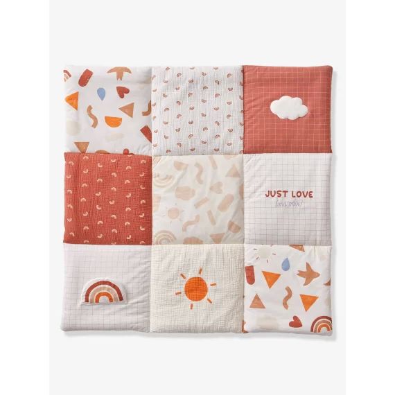 Tapis de sol / fond de parc matelassé en coton bio* HAPPY SKY multicolore