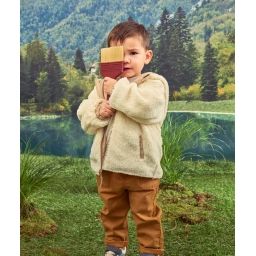 Blouson bébé réversible beige et sherpa –  – Soldes