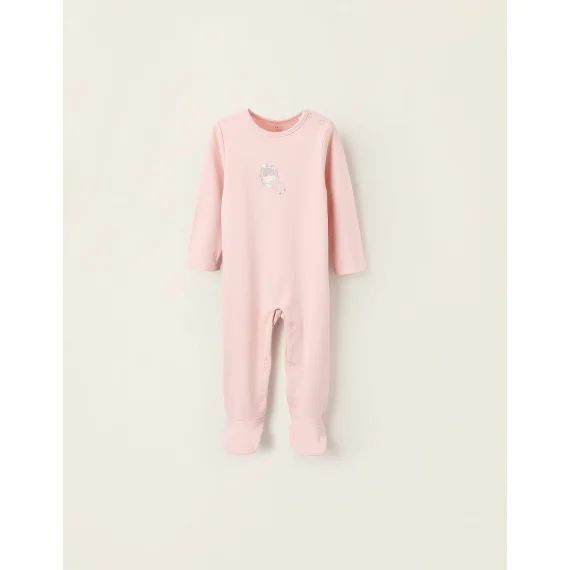 Grenouillère En Coton Imprimé Rose Clair