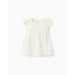 Haut Avec Volants Et Broderie Anglaise Blanc