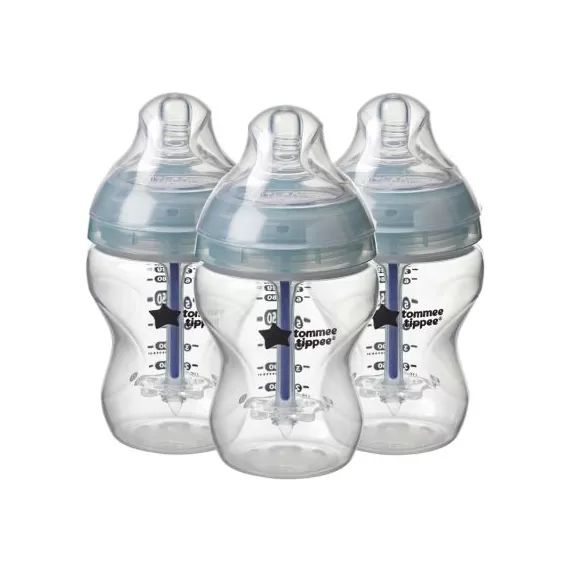 Lot de 3 biberons anti-colique avancé bleus (260 ml)