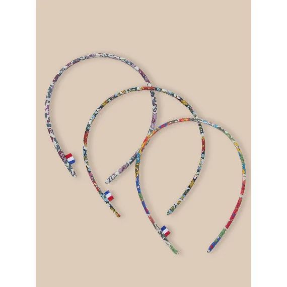 Lot De 3 Fins Serre-têtes En Tissu Liberty Lib Meadow Song