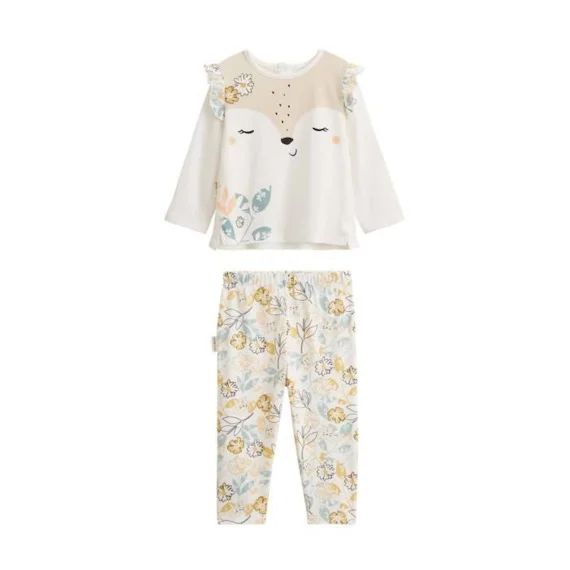 Pyjama Bébé 2 Pièces Écru Capucine Blanc