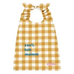 Bavoir Élastique Vichy Ocre Fait-maison Jaune