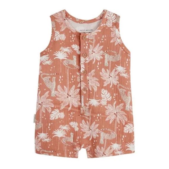 Combishort Bébé Garçon En Gaze De Coton Oasis Orange
