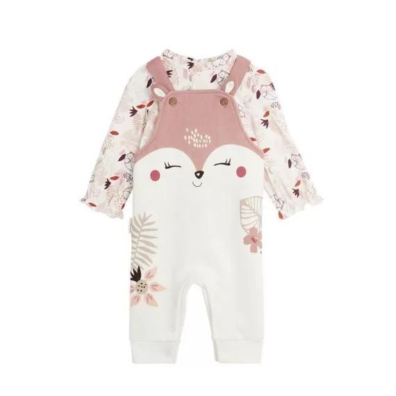 Ensemble Salopette Bébé En Molleton Et T-shirt Machu Picchu Rose