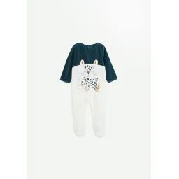 Pyjama Bébé En Velours Borneo Ecru