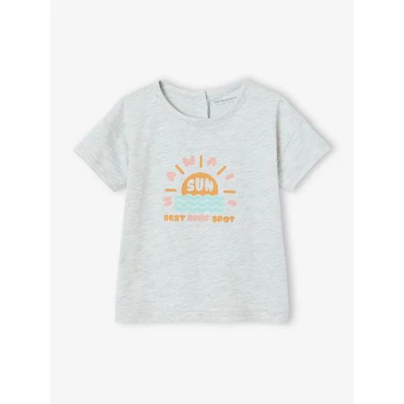 T-shirt motif hawaï bébé gris chiné