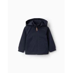 Blouson Mi-saison Avec Capuche Amovible Bleu Foncé
