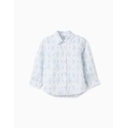 Chemise À Motif En Coton Blanc