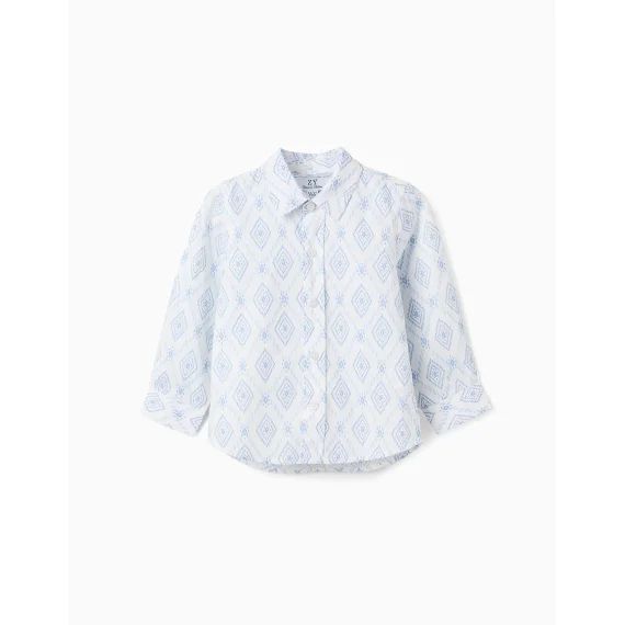 Chemise À Motif En Coton Blanc