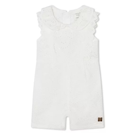 Combinaison courte en coton Fille Blanc