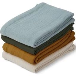 Lot de 4 langes Leon Blue multi mix (65 x 65 cm)