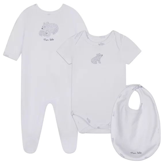 Pyjama, body et bavoir Garçon Blanc