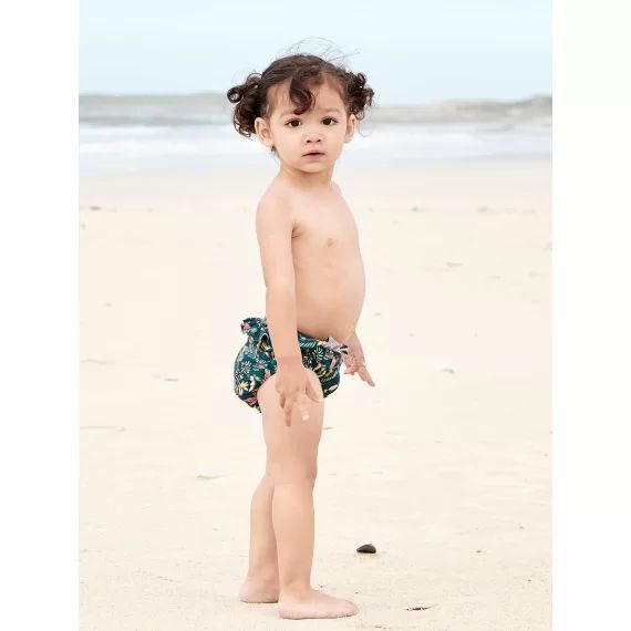 Culotte de bain imprimée bébé fille Capsule famille bain jungle vert
