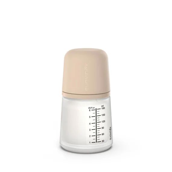 Biberon Anti-colique 180 Ml Débit Lent Zero.zero Beige