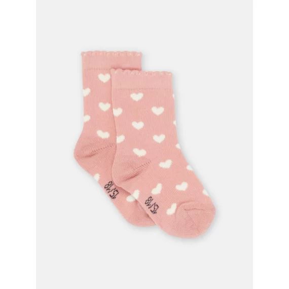 Chaussettes Roses À Imprimé C?ur Bébé Fille
