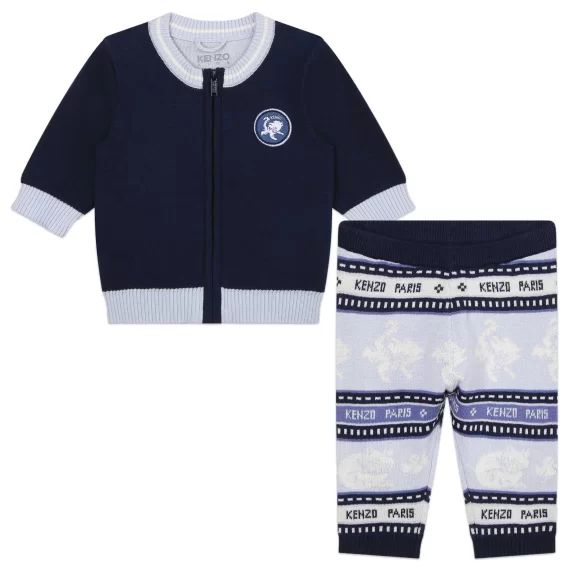 Ensemble cardigan + pantalon Garçon Bleu