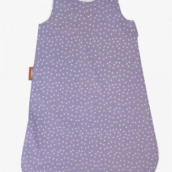 Gigoteuse Coton Bio Motifs Étoiles – Hiver Mauve