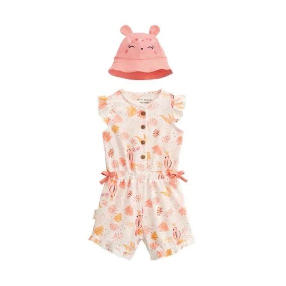 Combishort Bébé – Sumba – Gaze De Coton – Corail – Orange – Ouverture Pressionnée Orange