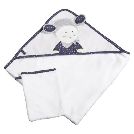 Sortie de bain bébé merlin blanc