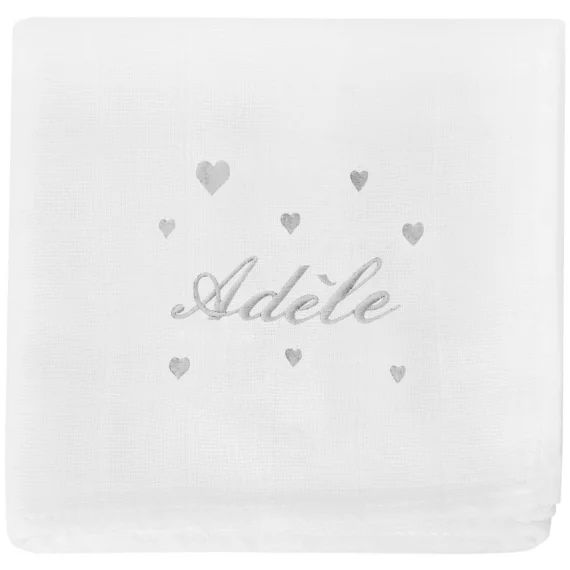 Lange coeur gris personnalisable (70 x 70 cm)