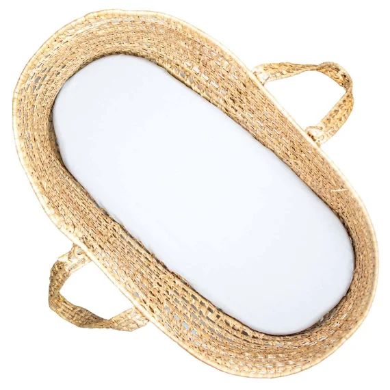 Drap Housse Couffin En Double Gaze À Carreaux Blanc