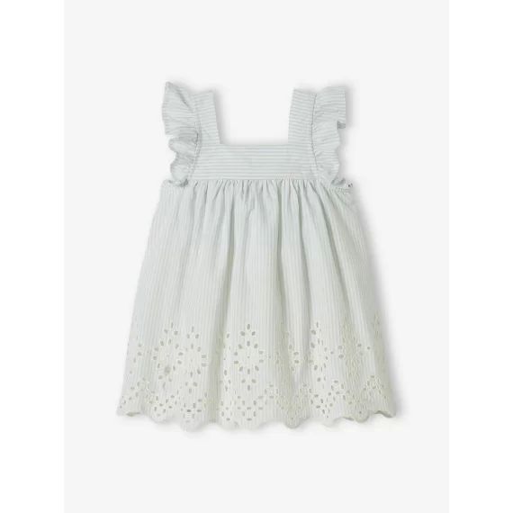 Robe de cérémonie bébé avec body bleu ciel