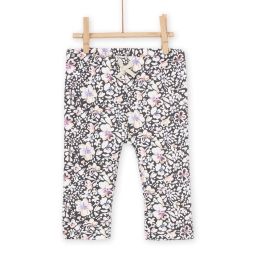 Legging À Imprimé Fleuri. – Gris